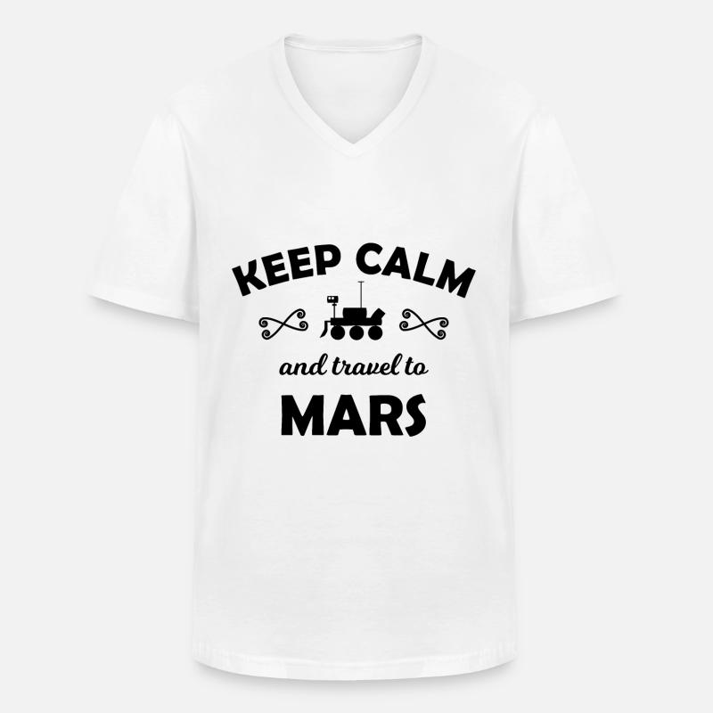 Die Reise zum Mars - Männer-T-Shirt mit V-Ausschnitt - Weiß