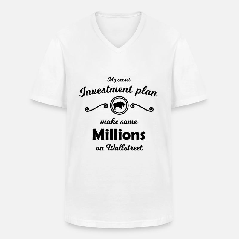 Der Millionen Plan - Männer-T-Shirt mit V-Ausschnitt - Weiß