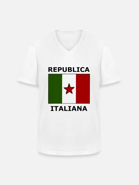 Die Republik Italien - Männer-T-Shirt mit V-Ausschnitt - Weiß