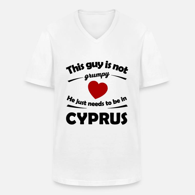 Urlaub in Zypern - Männer-T-Shirt mit V-Ausschnitt - Weiß