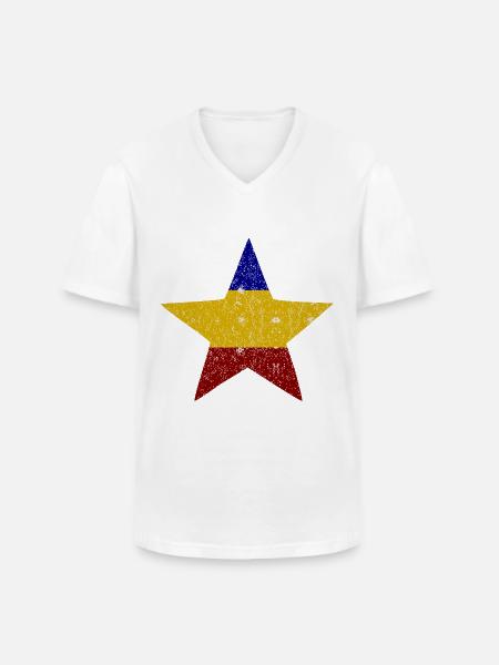 Stars of Romania - Men's V-Neck T-Shirt - white