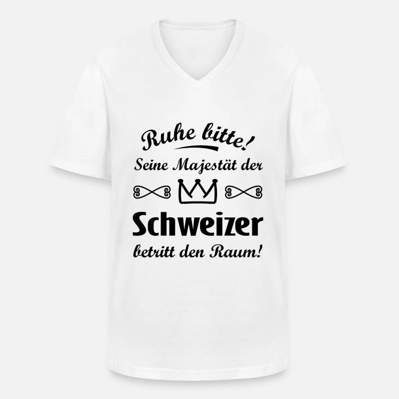 Die Schweizer Hoheit - Männer-T-Shirt mit V-Ausschnitt - Weiß