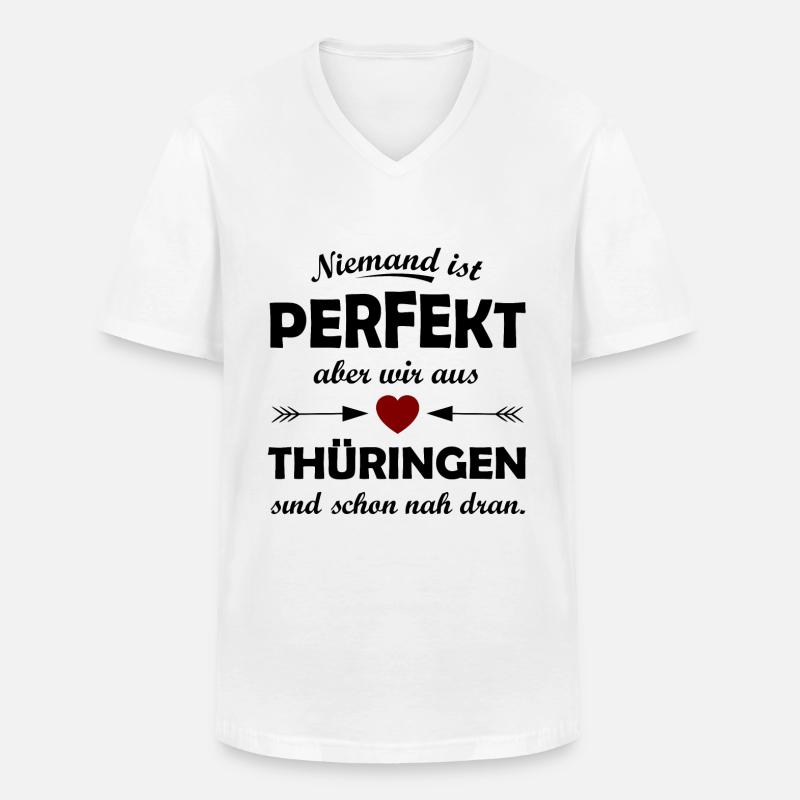 Unsere Heimat Thüringen - Männer-T-Shirt mit V-Ausschnitt - Weiß