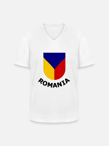 The fans from Romania - Men's V-Neck T-Shirt - white