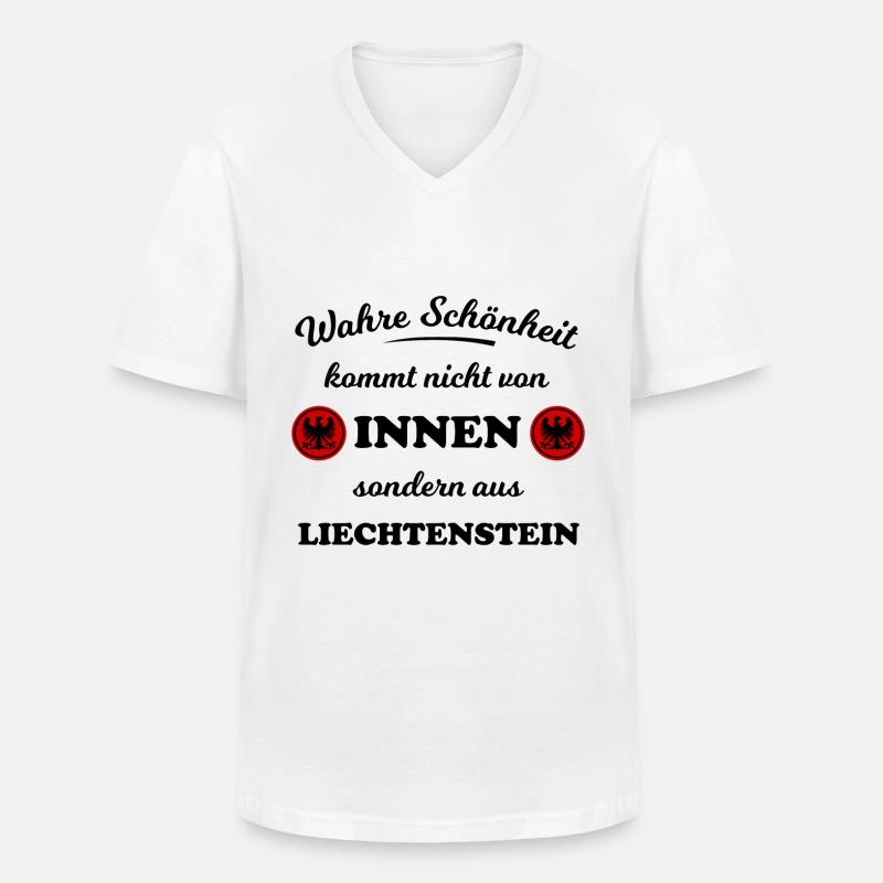 Die Heimat Liechtenstein - Männer-T-Shirt mit V-Ausschnitt - Weiß