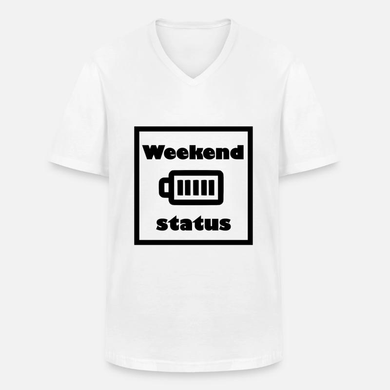 Die Energie am Wochenende - Männer-T-Shirt mit V-Ausschnitt - Weiß