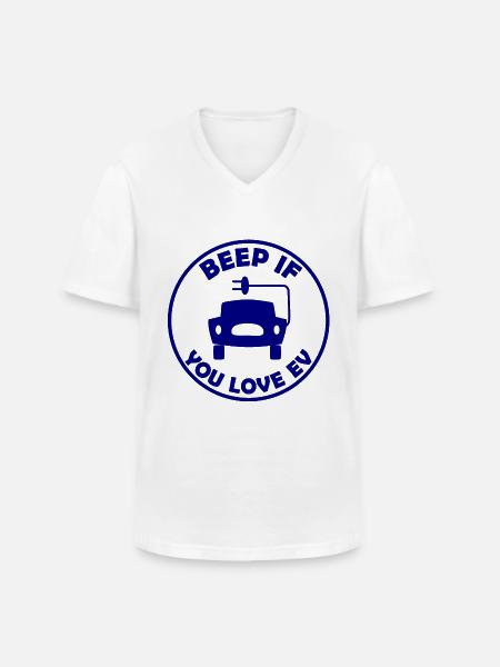 Elektrisch Auto fahren - Männer-T-Shirt mit V-Ausschnitt - Weiß