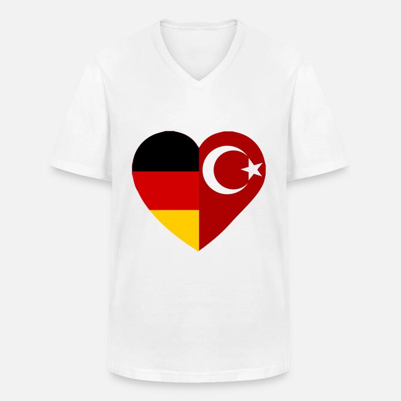 Der Türkmann - Männer-T-Shirt mit V-Ausschnitt - Weiß