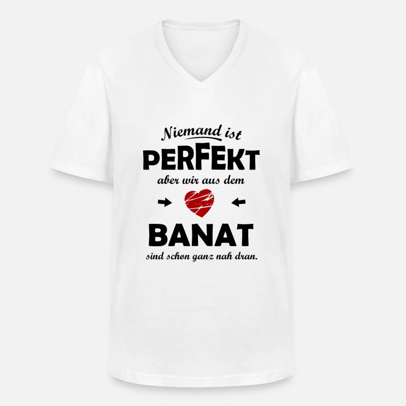 Hemmet i Banat - T-shirt med V-ringning herr - vit