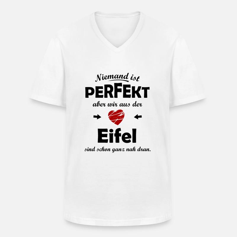 Perfekt aus der Eifel - Männer-T-Shirt mit V-Ausschnitt - Weiß