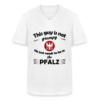Mieux dans le Palatinat - T-shirt col V Homme - blanc - Devant - AI Model Male 185 light (185cm)