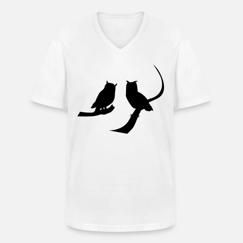 Eule Uhu Kautz - Männer-T-Shirt mit V-Ausschnitt - Weiß