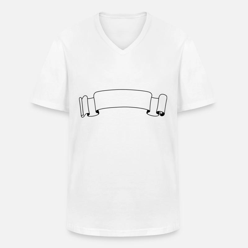 Label zum selbst gestalten - Männer-T-Shirt mit V-Ausschnitt - Weiß