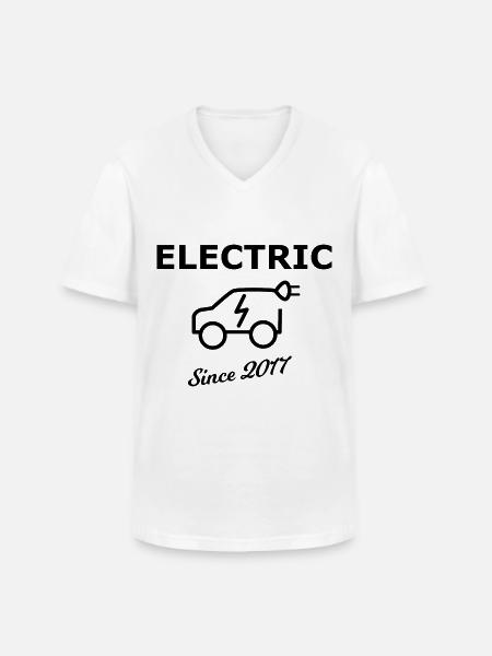 Voitures électriques 2017 - T-shirt col V Homme - blanc