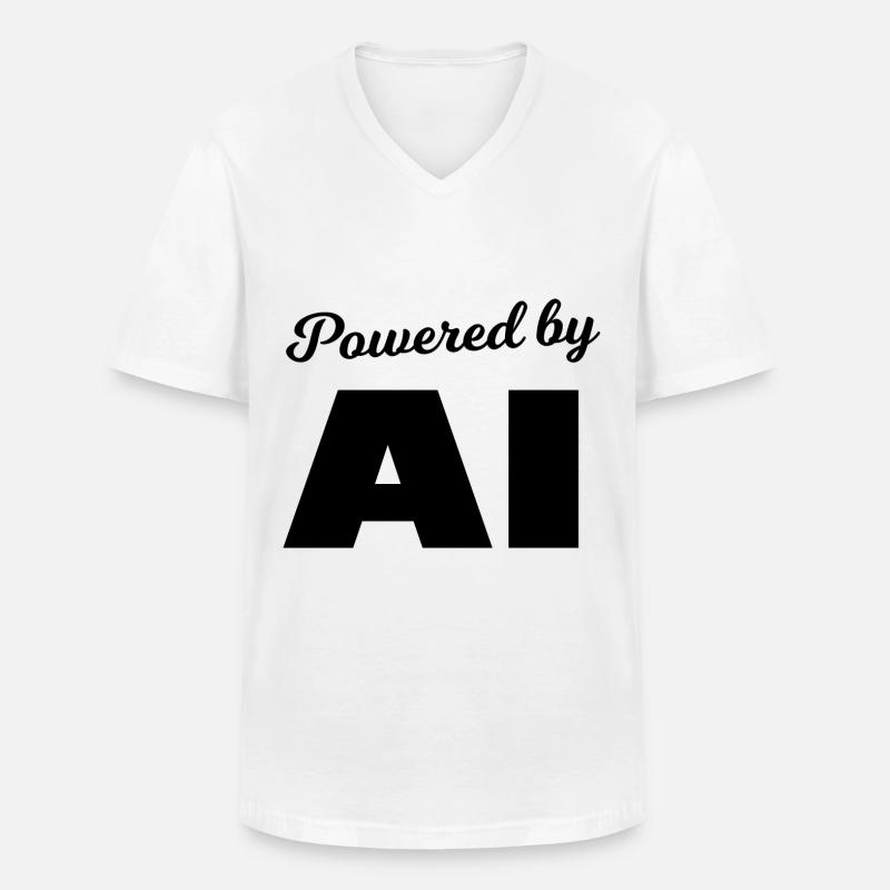 Fit durch KI - Männer-T-Shirt mit V-Ausschnitt - Weiß
