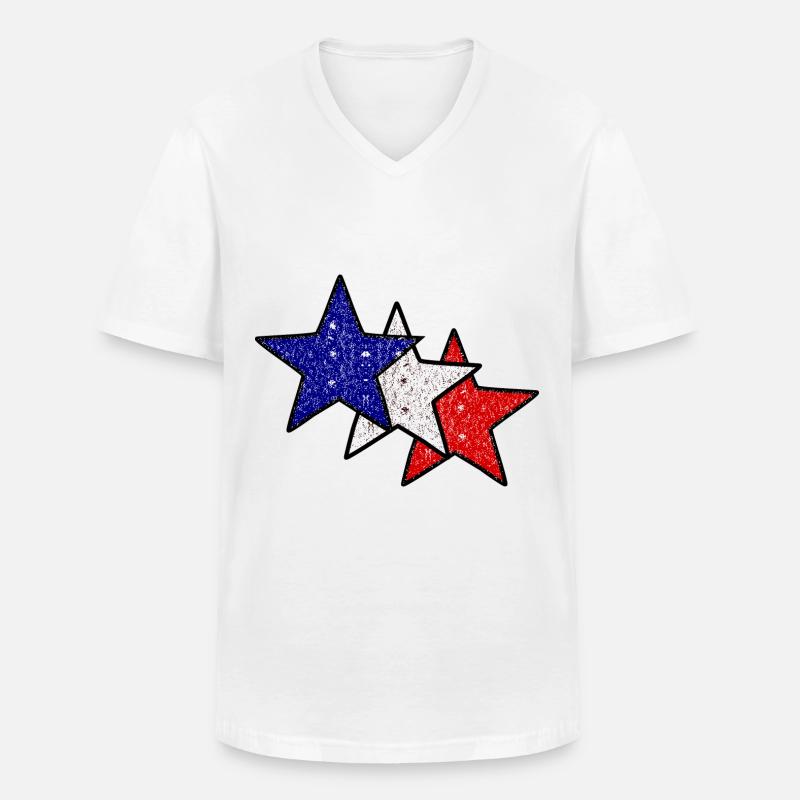 Die Sterne Frankreichs - Männer-T-Shirt mit V-Ausschnitt - Weiß