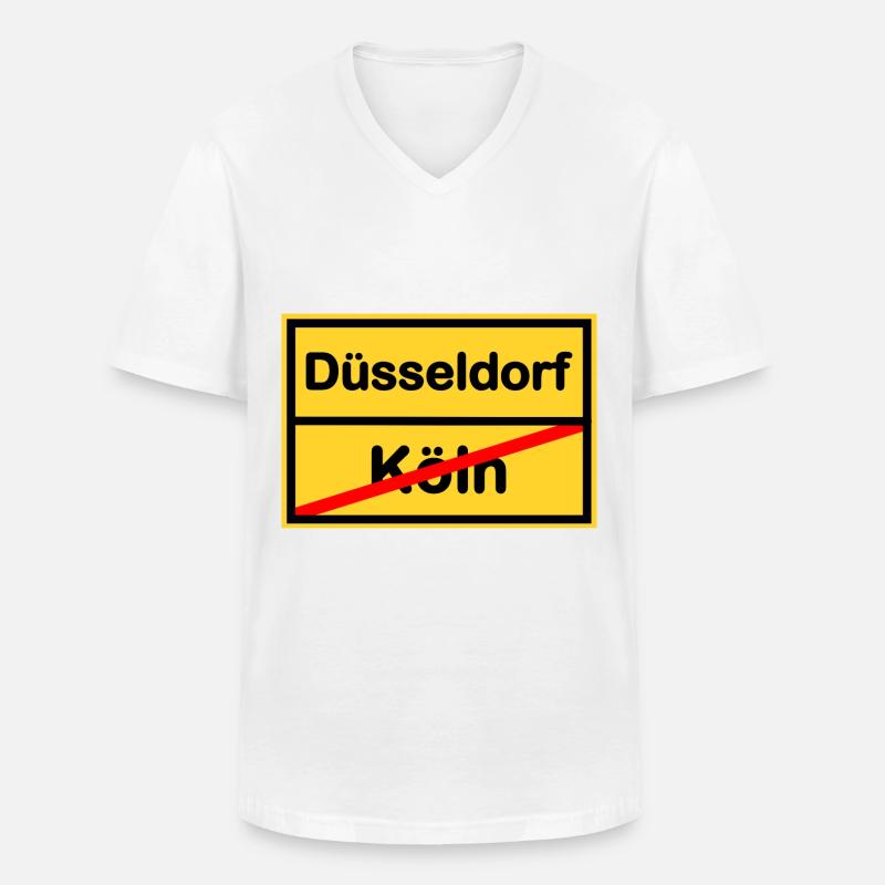 Zuhause in Düsseldorf - Männer-T-Shirt mit V-Ausschnitt - Weiß