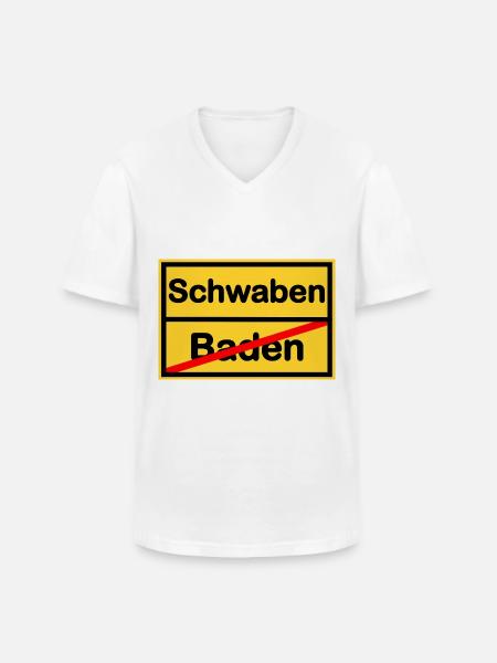 Daheim in Schwaben - Männer-T-Shirt mit V-Ausschnitt - Weiß