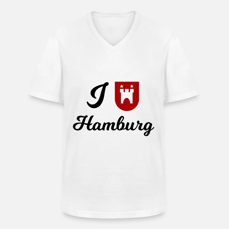 Die Hamburger - Männer-T-Shirt mit V-Ausschnitt - Weiß