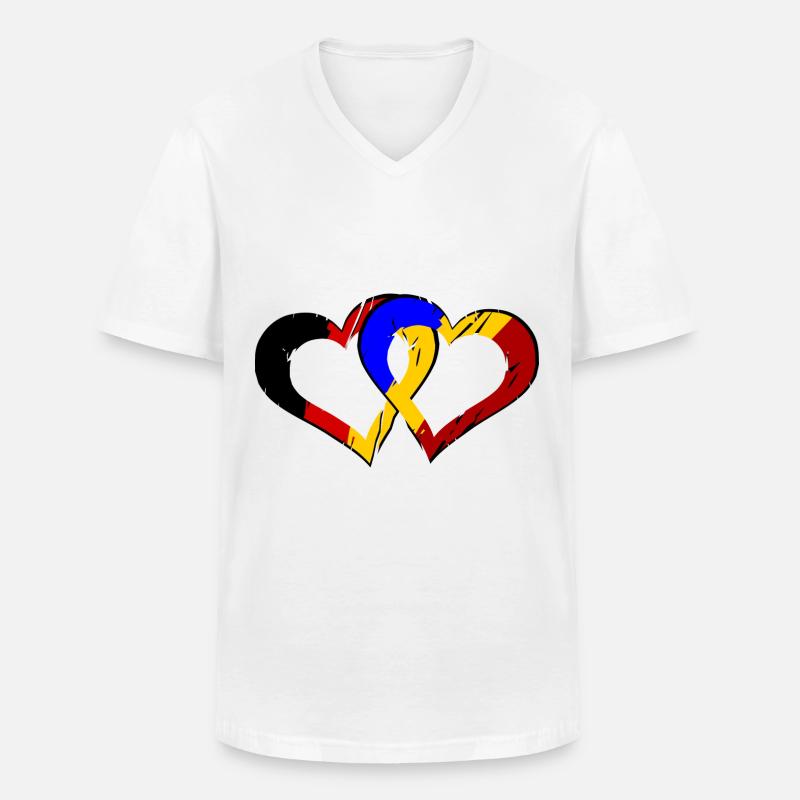 Rumänisch Deutsche Liebe - Männer-T-Shirt mit V-Ausschnitt - Weiß