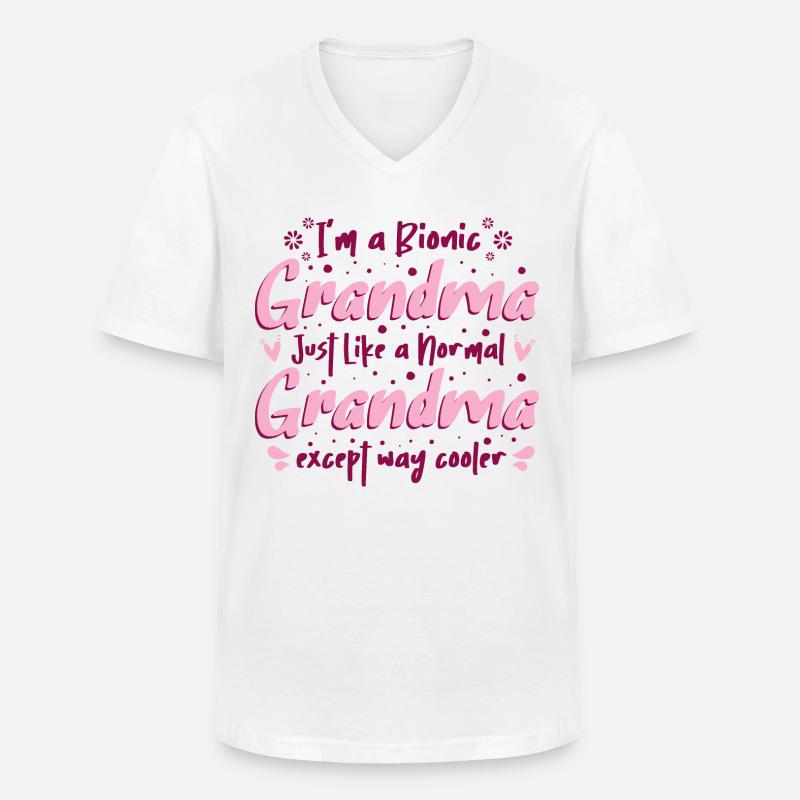 I'm a Bionic Grandma - Männer-T-Shirt mit V-Ausschnitt - Weiß