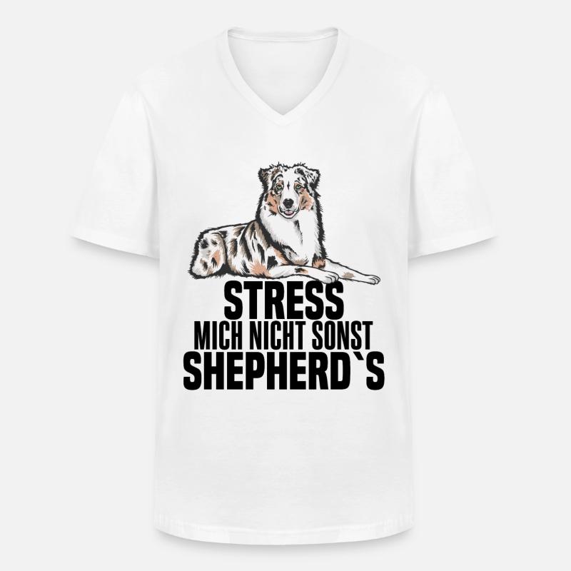 Australian Shepherd Aussie Hundebesitzer - Männer-T-Shirt mit V-Ausschnitt - Weiß