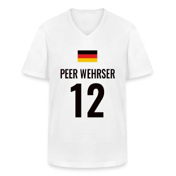 Fußball Sauf Trikot Deutschland Mallorca Gruppen - Männer-T-Shirt mit V-Ausschnitt - Weiß - Vorne - AI Model Male 185 light (185cm)