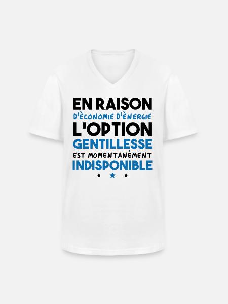 Option gentillesse indisponible - T-shirt col V Homme - blanc