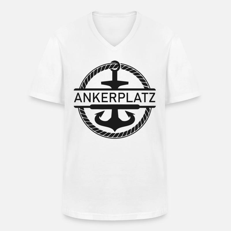 Ankerplatz mit Schiff Anker - Männer-T-Shirt mit V-Ausschnitt - Weiß