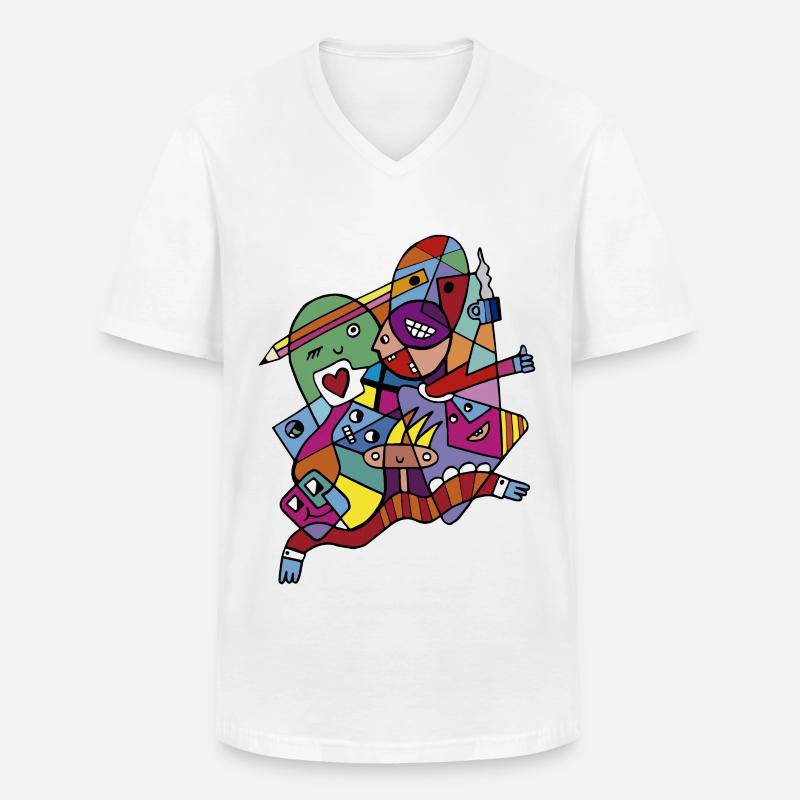 Harmonie in der Vielfalt - Männer-T-Shirt mit V-Ausschnitt - Weiß