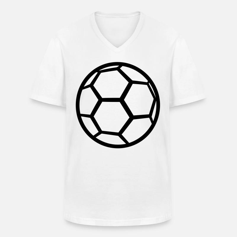 Fußball - Männer-T-Shirt mit V-Ausschnitt - Weiß