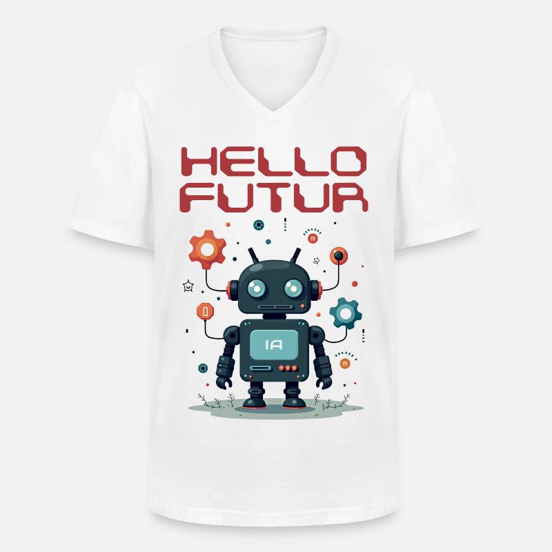 Hallo Future Character von Helfspawn - Männer-T-Shirt mit V-Ausschnitt - Weiß