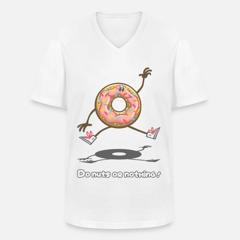 Do nuts or nothing ! - Männer-T-Shirt mit V-Ausschnitt - Weiß