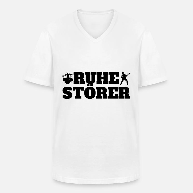 Ruhestörer Schlagzeuger Gitarrist - Männer-T-Shirt mit V-Ausschnitt - Weiß