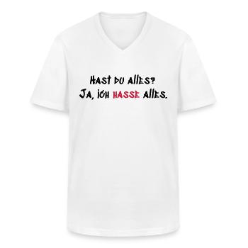 Hast du Alles - Männer-T-Shirt mit V-Ausschnitt - Weiß - Vorne - AI Model Male 185 light (185cm)