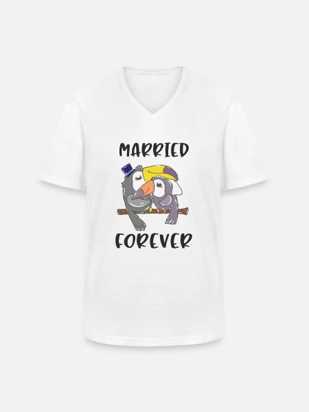 Wedding marriage marriage marriage married - Men's V-Neck T-Shirt - white
