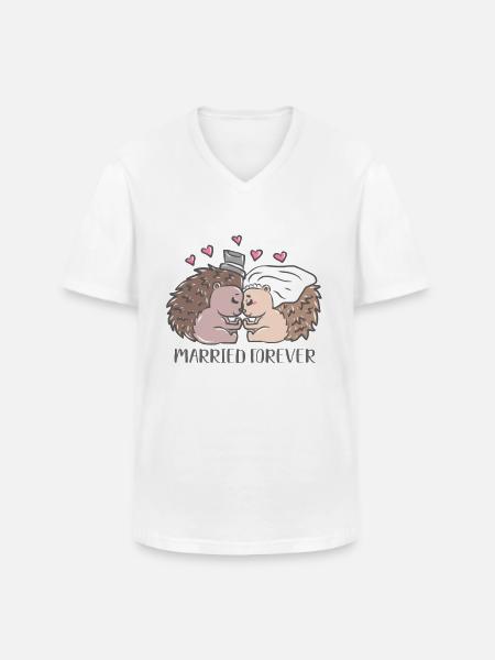 Wedding marriage marriage marriage married - Men's V-Neck T-Shirt - white