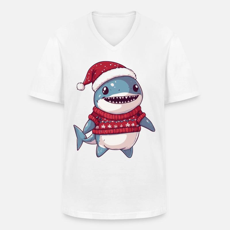 Hai Weihnachten Comic - Männer-T-Shirt mit V-Ausschnitt - Weiß