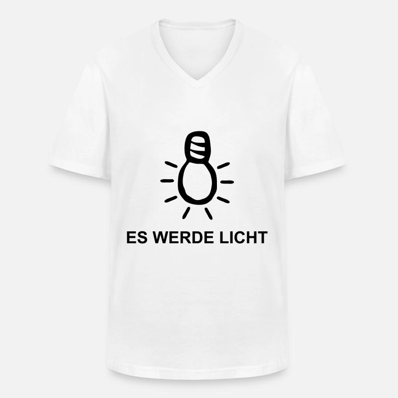 Es werde Licht - Männer-T-Shirt mit V-Ausschnitt - Weiß