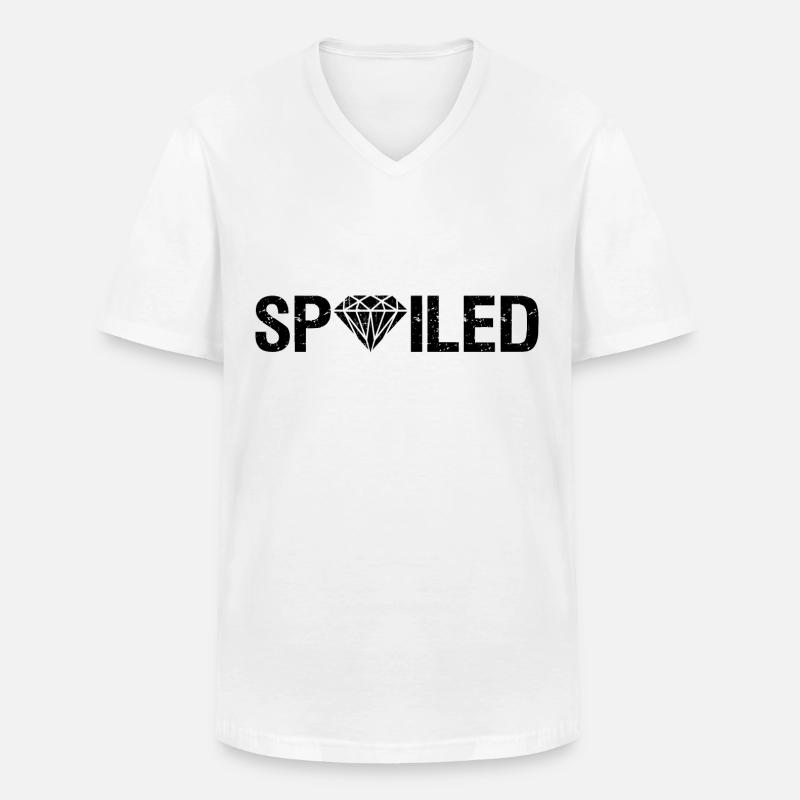 Spoiled Diamant - Männer-T-Shirt mit V-Ausschnitt - Weiß