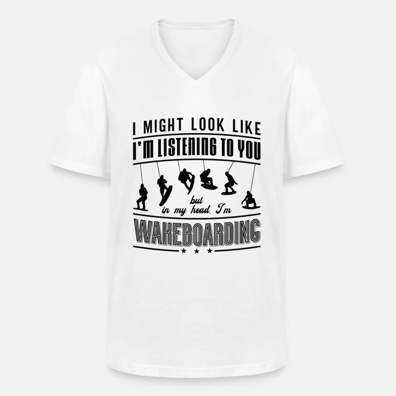 Wakeboard Wakeboarden Wakeboarder Geschenkidee - Männer-T-Shirt mit V-Ausschnitt - Weiß