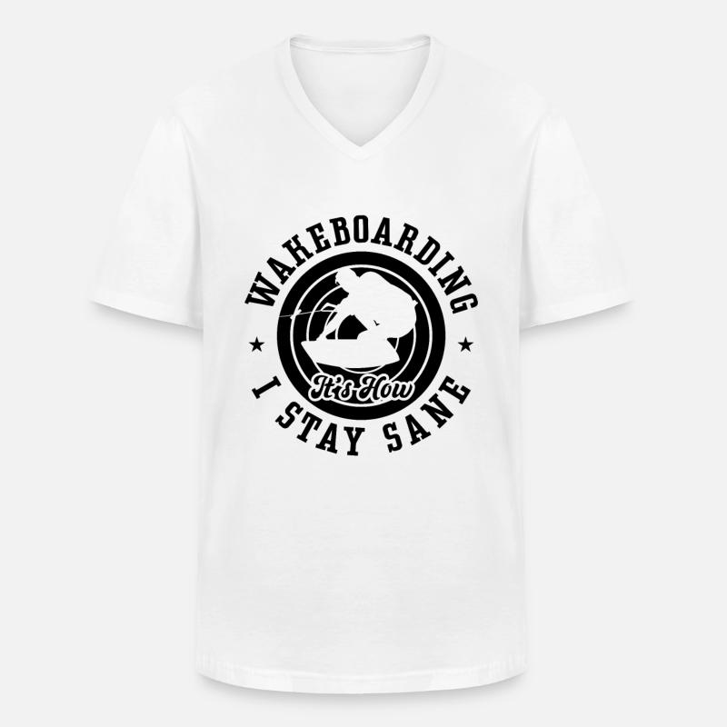 Wakeboard Wakeboarder Wakeboarden Geschenkidee - Männer-T-Shirt mit V-Ausschnitt - Weiß