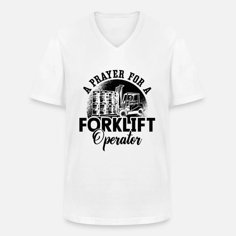 Staplerfahrer Stapler Gabelstapler Geschenkidee - Männer-T-Shirt mit V-Ausschnitt - Weiß