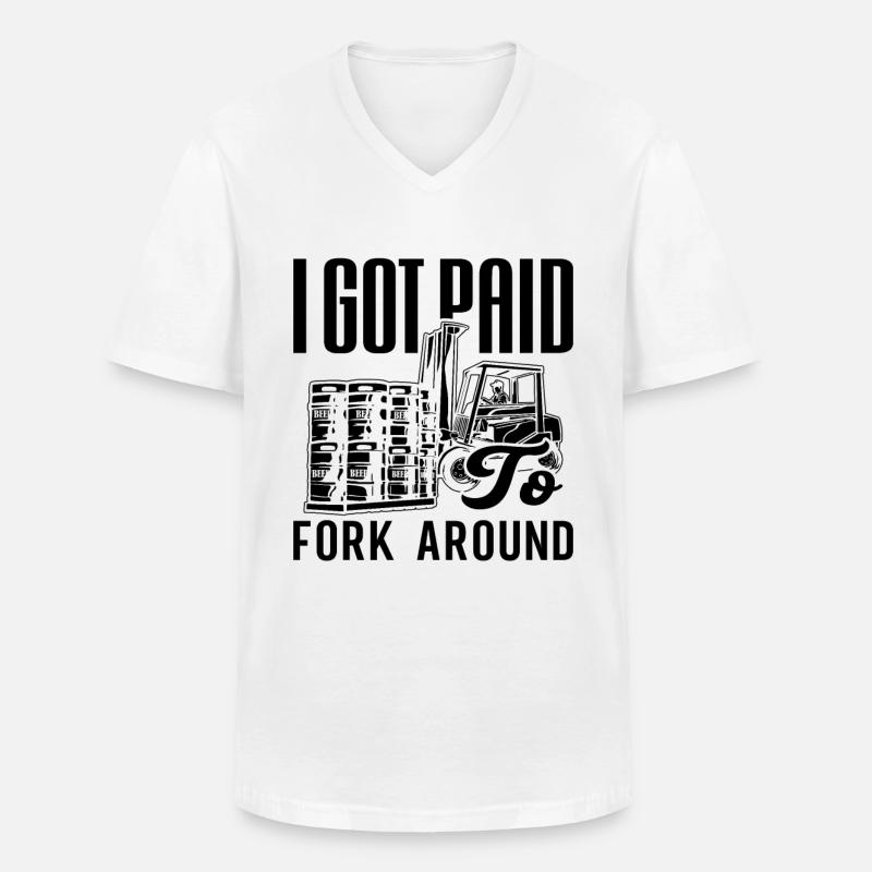 Staplerfahrer Gabelstapler Logistiker Geschenkidee - Männer-T-Shirt mit V-Ausschnitt - Weiß
