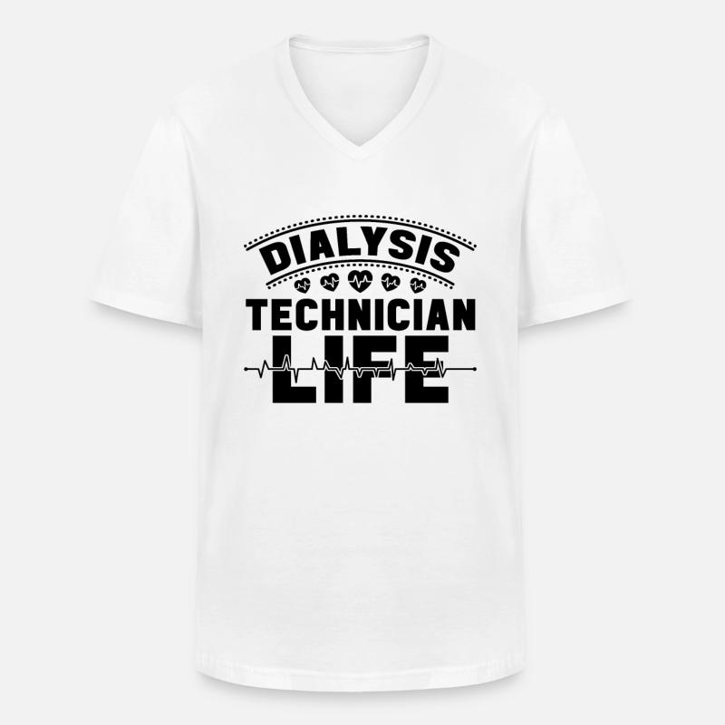 Nephrologie Dialyse Dialysetechniker Geschenkidee - Männer-T-Shirt mit V-Ausschnitt - Weiß