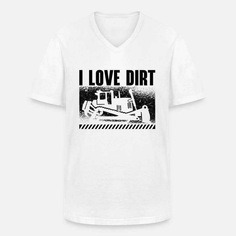 Bagger Bauarbeiter Raupe Bulldozer Geschenkidee - Männer-T-Shirt mit V-Ausschnitt - Weiß