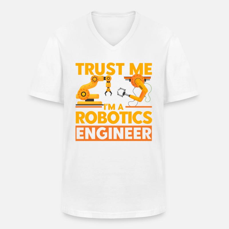 Technik Robotik Robotik Ingenieur Geschenk - Männer-T-Shirt mit V-Ausschnitt - Weiß
