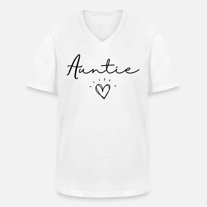 TANTCHEN - Männer-T-Shirt mit V-Ausschnitt - Weiß