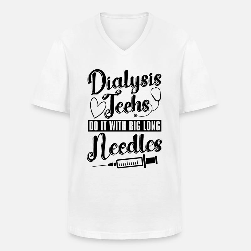 Nephrologie Dialyse Dialysetechniker Geschenkidee - Männer-T-Shirt mit V-Ausschnitt - Weiß