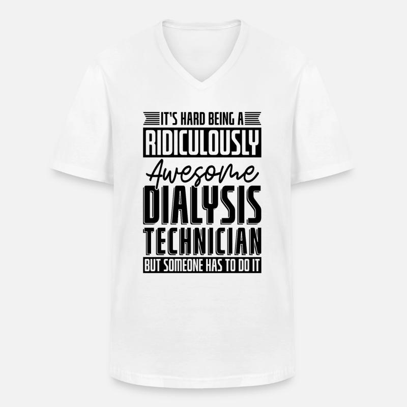 Dialysetechniker Nephrologie Dialyse Geschenkidee - Männer-T-Shirt mit V-Ausschnitt - Weiß